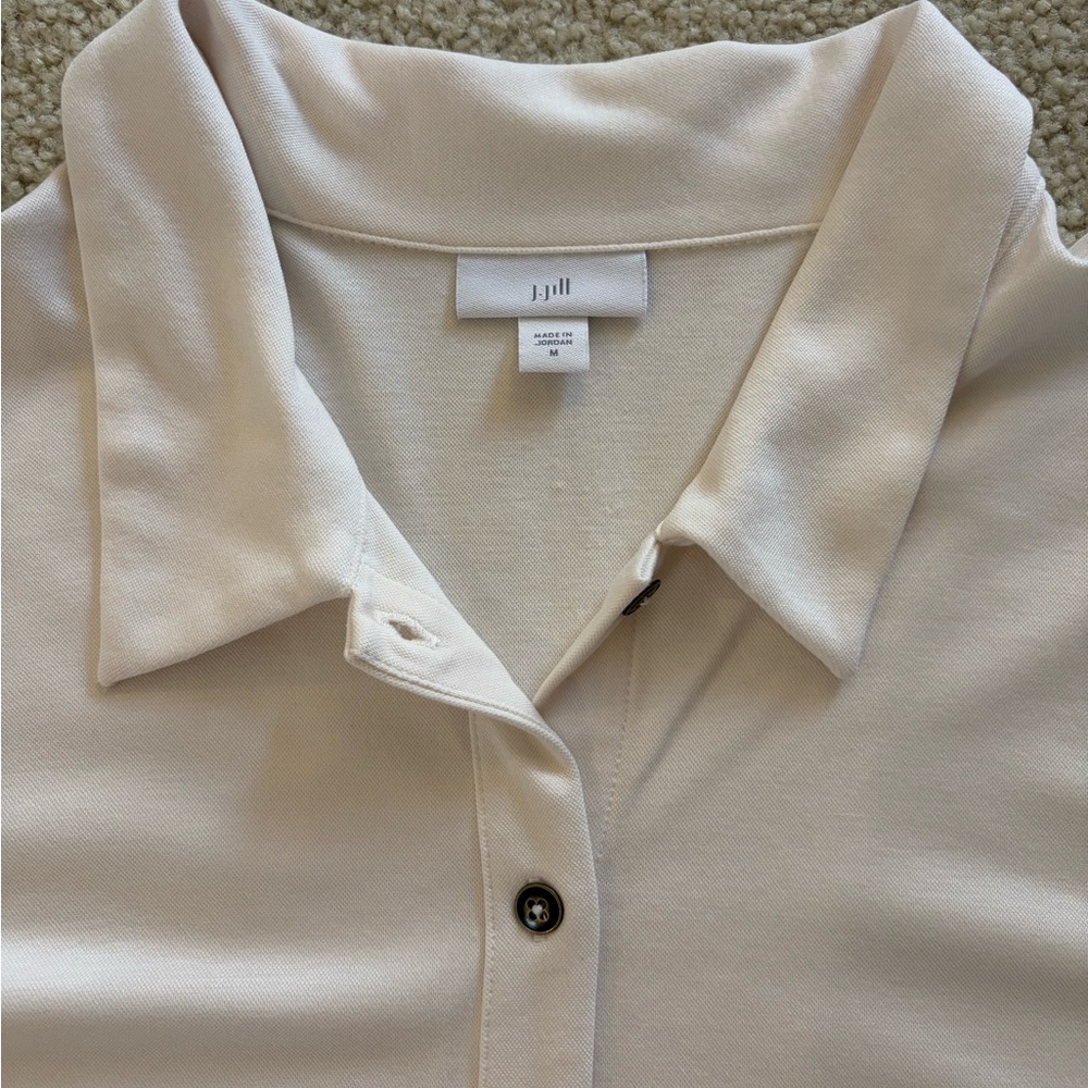 J. Jill Light Cream Button-Down Long Sleeve Top - Picture 3 of 7